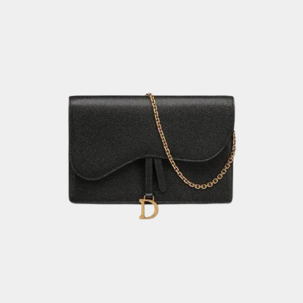 Dior Saddle pouch black grained calfskin Hire Me Handbags